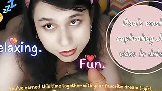 sexy dream tranny DaniTheCutie sits on you while intimately sucking your dick JOI