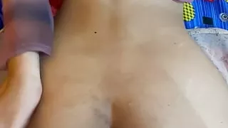 Stepbrother teaches a sex lesson to her sister