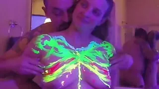 Body Painting in the Black Light