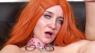 Naked redheads slut Daruma Rai fingers pussy and hot riding with dildo.
