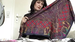 Elegant Silk Scarf Styling with Scarf Mask and Headscarf