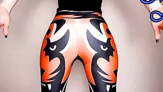 Spandex PAWG in Leggings Spanks Her Ass