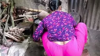 I grabbed my aunty in the kitchen room and started fucking her