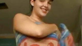 Big tits amateur sucking and boob fucking his small cock