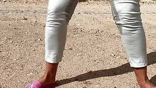 Pee in Light Pants Outdoor