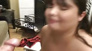 Horny BBW gets pussy drilled deep by her man after returning home from work