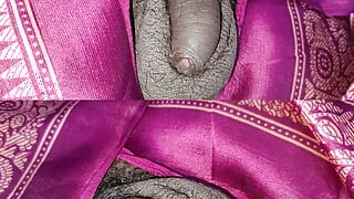 Stepmom handjob cumshot to stepson in saree