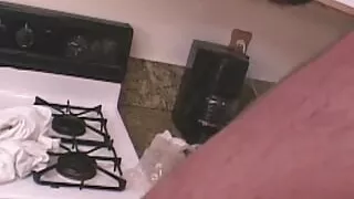 Asian Housewifes Husband with His Shaft Spreads Wet Pussycat on the Kitchen Table