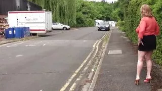 Trisha fucked hard from two dudes in the garage