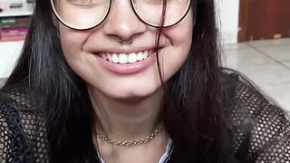 Debora Prado played with the egg on the head of my cock while her little mouth drooled over my eggs