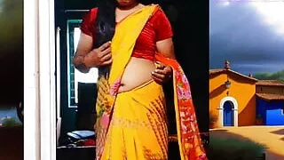 Hot Sonu crossy in yellow saree
