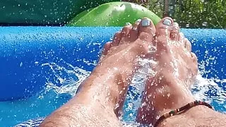 The feel of cold water splashing on my Pedicured feet