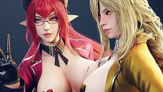 Ryanreos Two Sexy Girls with Big Tits and Big Asses Addicted to Cocks