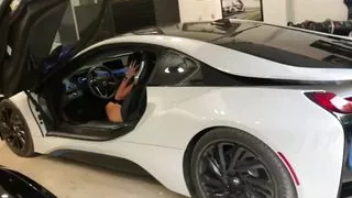 Exotic Cars, Exotic Girl. Bonnie Rizin' at Home with Bmw I8 & Lamborghinis