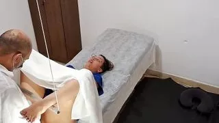 gynecologist takes advantage of patient's arousal and naivety to fuck her