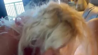 Sexy Obedient Blonde Sucks Husbands Friends Cock