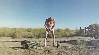 Nice day while out pronghorn hunting. There was no one else around. I prefer being naked!