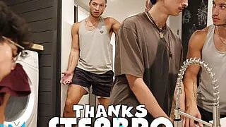 Thanks Step Bro! Vincent Catches Tj Sniffing His Dirty Laundry and Doing His Chores. One Guess at What Happens Next!