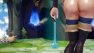 3D Busty Sorceress Pole Dance
