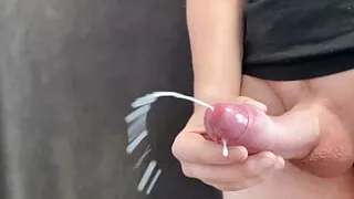 Huge multiple pre cum shots after days of edging, dripping of cum