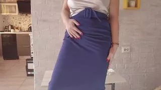 Curly Haired Brunette Masturbating on Camera