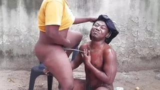 Pissing in the Dirty Mouth of a Cuckold Cop's Wife Fucking the Whore for Real