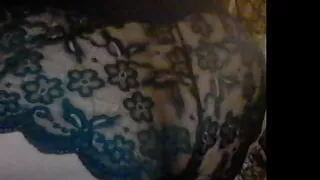 Teasing my nipples in a sexy lace