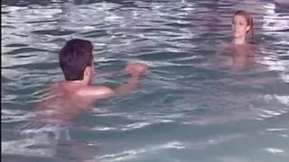 Slutty French teen ass fucked by the pool