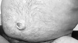 The exhibitionist 21st hairy oldie jerks his cock until the prostate spasms and it explodes.