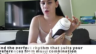 Anna unpacked the masturbator XT9 and then did a role play - caught her stepbrother and tested a masturbator on him