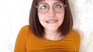 Brunette babe with glasses Ksenia loves deep sucking and passionate fucking with dildo.