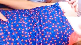 Playing with her nipple until she cums