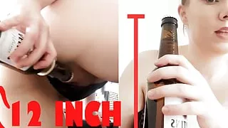 18 yo Blond german Teen fucks hugh bottle!