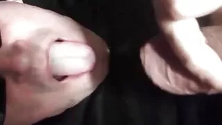 Self facial - swallowing my own cum