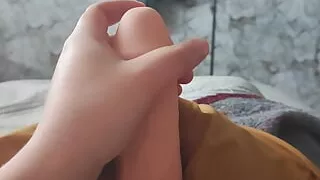 Young amateur boy with 22 cm penis masturbating alone in his room