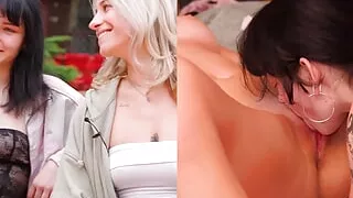 Ersties - Samira and Nina J lick each other's spray cream off each other's bodies