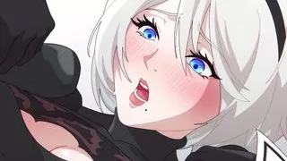 neir autonoma hentai 2B getting creampied in her tight anal 2D animation