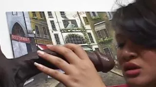 Big black cock thrusting deep inside this asian bitch