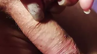 SmallCurvy milf wife gets licked by her husband SmallCurvy who jerks him off and massages his balls