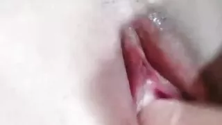 Dirty pussy masturbates until orgasm