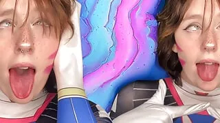 D.va Cosplay Ahegao Worship Overwatch