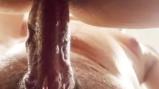 Cowgirl ride and underneath view doggy creampie