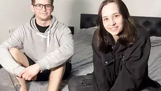 Deep throating his hard cock as a reward for him winning the strip game