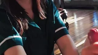 Vends-ta-culotte - Beautiful French brunette jerks off and sucks your cock in POV