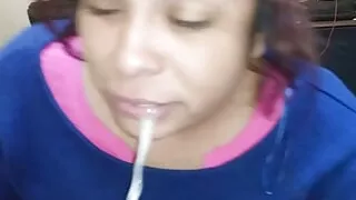 Lizeth's Long Blowjob - Sucking Hot Cum Into Her Mouth