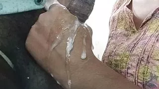 Younger stepsister sucked the penis and squirted it out