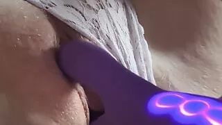 Milf and her purple dildo