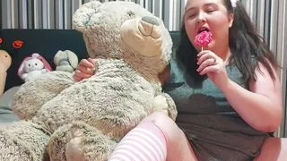 Cute BBW & Teddy Get Naughty (Whipped Cream Farts)