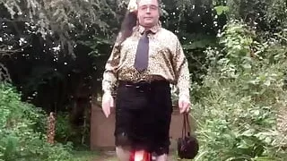 In a black skirt with lace for a night out