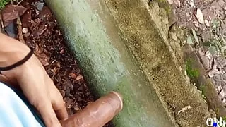 I was half naked outside and happily Masturbated